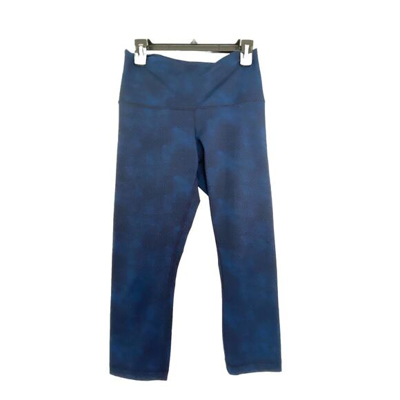 Lululemon Athletica Wonder Under Cropped Mineral Deposit‎ Blue HR Leggings Sz 8 - Picture 3 of 5